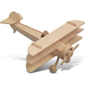 Puzzled Tri-Plane Wooden 3D Puzzle Construction Kit