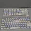 130 Keys Cute Puppy Key Caps, Blue and White PBT Keycaps Kawaii MOA Profile Key Caps, Five-Sided Dye-Sub Custom Keycaps for Mechanical Keyboard