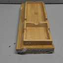 Bamboo Couch Arm Tray Table | 2-in-1 Detachable Sofa Tray with Slidable Cup Holder | 4.5 to 14 inches Wide Adjustable & Foldable Design with an Anti-Slip Surface for Drinks, Snacks, and Remote