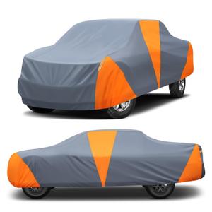 420d Truck Cover Universal Fit for Chevy Silverado for GMC Sierra for Ford F150 for RAM 1500 Waterproof Car Cover All Weather Pickup Cover with Reflective Strips(M+, Length Up to 220 inch)