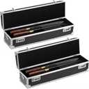 Geetery 2 Pcs Chef's Knife Cases Aluminum Hard Shell with Double Combination Lock and Compartments Storage Box Portable Organizer with 8 Knife Slots for Cooking Classes