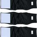 Teamoy 3 Pack Male Dog Diaper Wrap, Washable Puppy Belly Bands, Super-Absorbent and Comfortable(L1,16-20" Waist, Black)