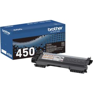 Brother Genuine High Yield Toner Cartridge, TN450, Replacement Black Toner, Page Yield Up To 2,600 Pages