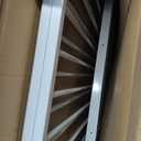 Regalo Safety 35" Extra Tall Baby Gate for Stairs, Wall Mounted 2-in-1 Wide Stair Gate for Babies, Toddlers, & Pets, Includes Banister and Wall Mounting Kit, White