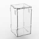 BETAZOOER Acrylic Mini Reptile Tank Habitat Transparent Terrariums with Locking Latch Suitable for Tarantula Isopod Roach Invertebrates (8''x6''x14'') (Large)