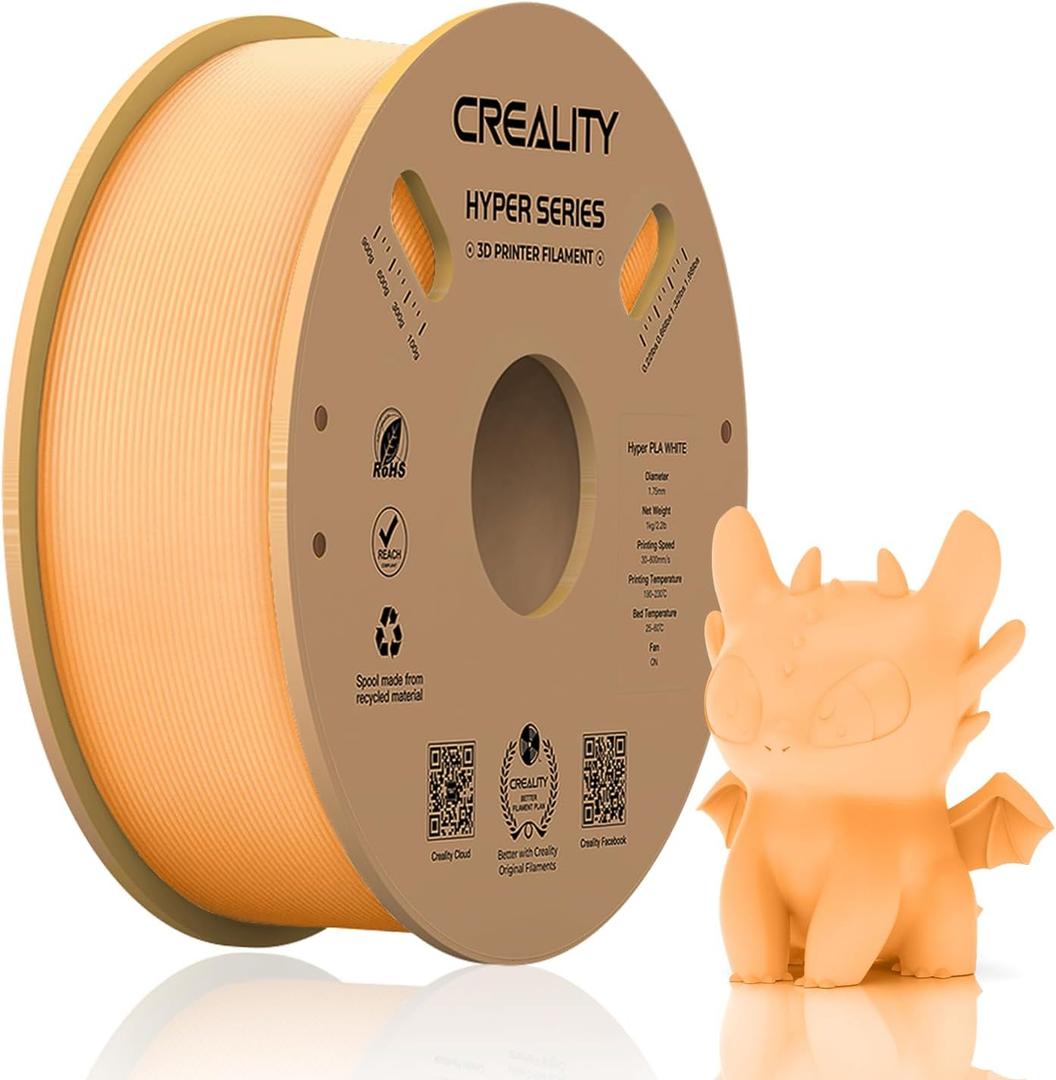 Official Creality Hyper PLA Filament 1.75mm, High Speed PLA 30-600mm/s Rapid 3D Printer Filament, Dimensional Accuracy +/-0.02mm, Fit Most FDM 3D Printers, 1KG(2.2lbs) Spool Peach Fuzz