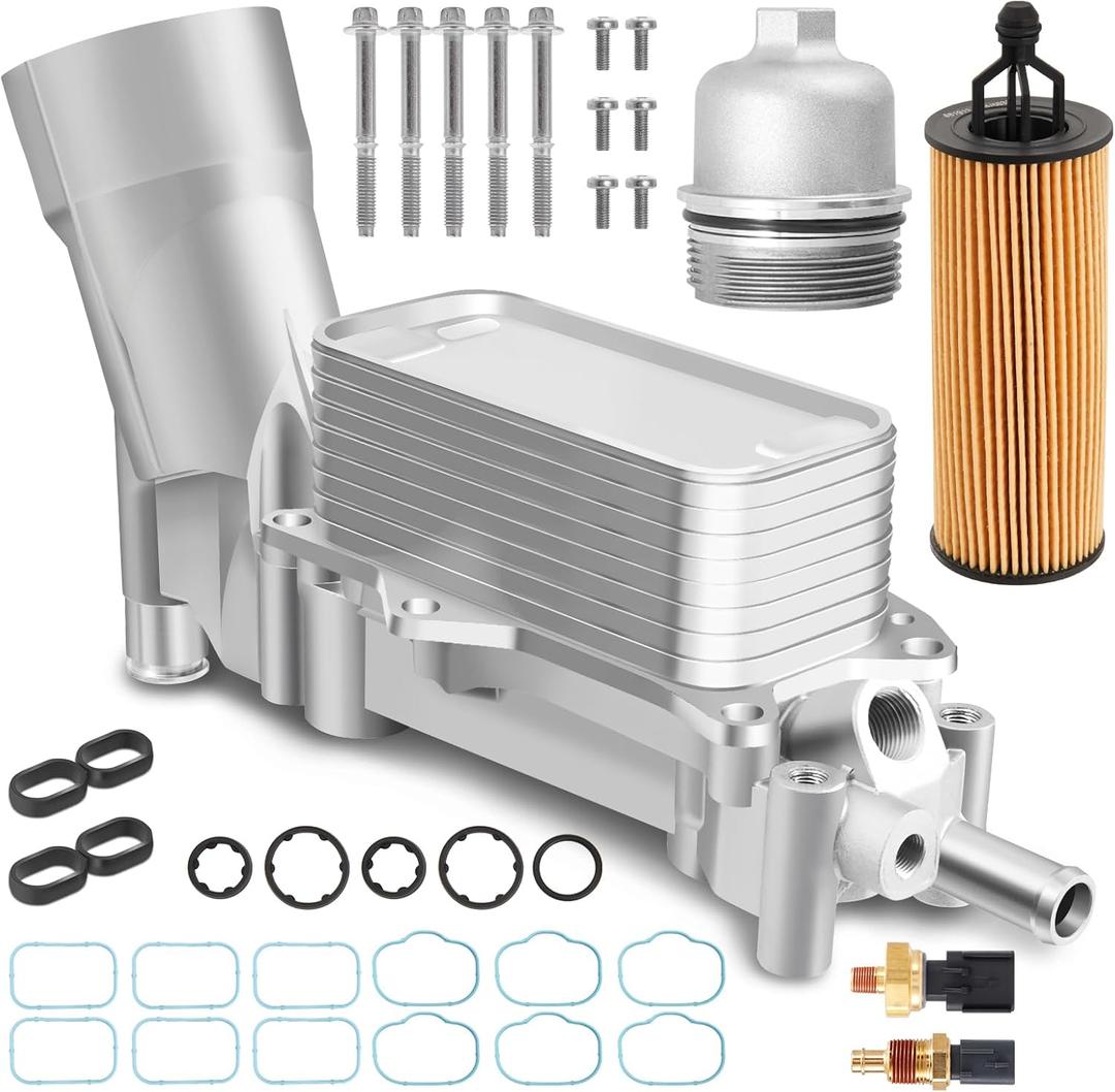 926-959 Upgraded Full Aluminum Engine Oil Filter Housing with Oil Cooler Sensors and Gaskets Compatible with 2017-2018 Chrysler 200/300 Dodge Charger Avenger Journey Wrangler Ram Promaster 3.2 3.6 V6
