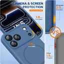 Miracase Magnetic for iPhone 17 Pro Case, Compatible with MagSafe, Integrated Silicone Camera Control Cover, 3.0mm Thicken Shockproof Drop Protection Phone Case for 17 Pro,Glass Blue