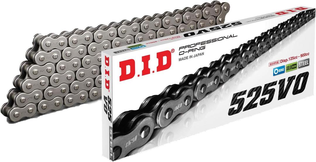 DID (525VO-112) Steel 112 Link Professional V Series O-Ring Chain with Connecting Link