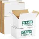 Eupako 30 Pack Small Shipping Boxes Assorted Sizes, 8x6x4 & 9x6x4 15 PCS Each Small Boxes, White Corrugated Box Mailers, Cardboard Boxes for Packaging Small Business, Mailing