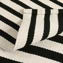 LEEVAN Black and White Outdoor Rug 4x6 ft, Cotton Farmhouse Striped Porch Rugs Hand-Woven Front Door Mat Modern Patio Rug Washable Indoor/Outdoor Area Rugs for Living Room Bedroom Balcony Backyard