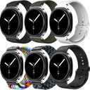 Tensea 6 Pack Bands Compatible with Samsung Galaxy Watch 8 40mm 44mm 8 Classic 46mm Band Accessories, Elastic Nylon Sport Loop Strap/Magnetic Braided Wristband/Soft Silicone Watchband for Men Women