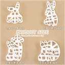 4pcs Large Easter Bunny Cookie Cutters, Easy-Press 3D Rabbit Molds, Raised Cookie Stamps for Holiday Baking, DIY Crafts & Decorating Fun (Bunny)