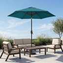 7.5ft Patio Umbrella, Outdoor Table Market Umbrella with Smooth Crank Lift, 6 Windproof Fiberglass Ribs, UPF50+ UV Protection for Deck, Pool, Garden and Backyard