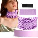 Neck Brace for Neck Pain and Support, Soft Silicone Cervical Collar for Sleeping, Adjustable Breathable Honeycomb Neck Protector Wrap, Keep Vertebrae Stable, Cervical Spine Pressure Relief (Purple)