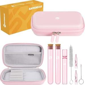SafeDelux Storage Bag Set with Waterproof Airtight Zippers, Carbon Lining Storage Bag Durable Organizer Case Set Great for Travel (Pink)