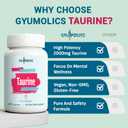 Gyumolics Taurine Supplement 2000mg - Amino Acid Supplement with L-Theanine, Inositol, B6 & B12 - Non-GMO, Gluten-Free, Vegetarian Capsules - 120 Taurine Capsules, BBD: MAY 01/2028