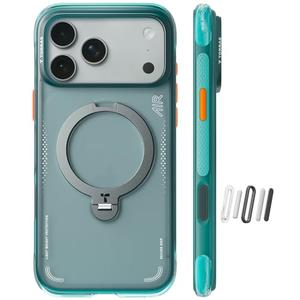 TORRAS Ostand Q3 Air for iPhone 17 Pro Max Case 6.3'' with Stronger Magnetic Stand, Fit for Magsafe, Airbags Miltary Protection,Camera Control, Shockproof & Stylish Case for iPhone 17 Pro,Glacier Sprint