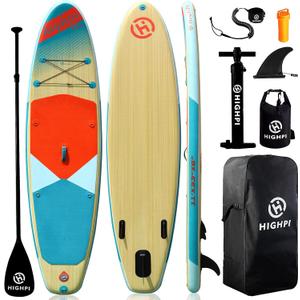 Highpi Inflatable Stand Up Paddle Board for Youth and Adults Wide Sup with Premium Accessories, Blow Up Paddleboard for Surfing, Fishing, Yoga & More