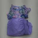 B2prity Women's Tankini Swimsuit Tummy Control Ruched Two Piece Bathing Suit Push Up Modest Swim Suits with Shorts (Large, Light Purple,floral)