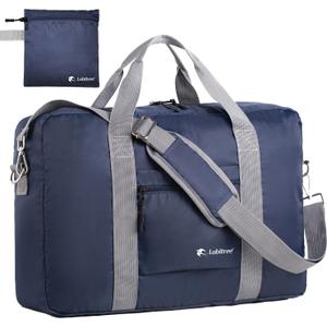 For Frontier Airlines Personal Item Travel Bag 18 x 14 x 8 Inches, Foldable Under Seat Duffel Bags for Spirit Airplane 14 x 18 x 8 Inches, Minimalist Overnight Bag for Women or Men Air Travel [Blue]
