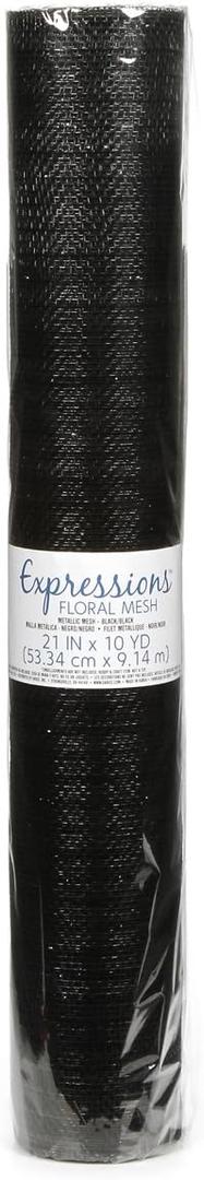 Darice Expressions Floral Mesh - Metallic - Black