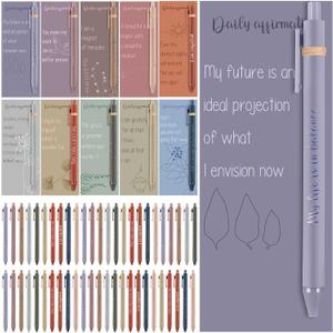 Cholemy 100 Set Positive Affirmation Pens Gifts Bulk for Students Women Men Employee Mental Health Awareness Gifts Motivational Quote Ballpoint Pens with Cards for Stress Relief Back to School Gift