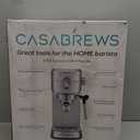 CASABREWS CM5418 Espresso Machine 20 Bar, Compact Espresso Maker with Steam Milk Frother, Stainless Steel Coffee Machine with 34oz Removable Water Tank for Cappuccino, Gift for Women or Men, Silver