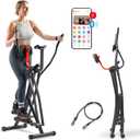 Sunny Health & Fitness Foldable Air Walk Elliptical, 30" inch Long Stride Full-Body Cardio Cross Trainer Glide Exercise for Home Office, SunnyFit App via Bluetooth with Optional Adjustable Resistance