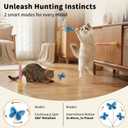 Interactive Cat Toys for Indoor Cats, Automatic Cat Wand Toy Enrichment for Bored Kitten, Spin Butterfly with Self-Holding Suction Base, Rechargeable Electric Moving Feather Stimulating Toy