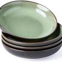 LERATIO Large Pasta Bowls,38oz Ceramic Pasta Bowls,9.0" Reactive Glaze Pasta Bowl Set of 4,Microwave & Dishwasher,Oven Safe,Wide Serving Bowls for Salad,Pasta,Fruit,Scratch Resistant-Light Blue