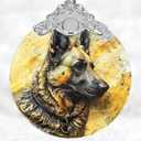 German Shepherd Dog Christmas Ornament - Stained Glass Tree Decoration, Xmas Gift for Dog Lovers