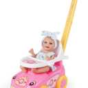 BABESIDE Doll Accessories Baby Doll Stroller for 12-15 Inch Small Dolls, Doll Carriage Doll Pram, Suitable for 12 13 14 15 Inch Dolls, Pink and Yellow (Doll Not Included