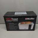 Mueller UltraToast Full Stainless Steel Toaster 4 Slice, Long Extra-Wide Slots for Bagels and Waffles, 6 Browning Levels, LED Display, Cancel/Defrost/Reheat Functions & Removable Tray, Kitchen Gadgets