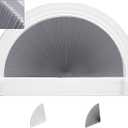 SEEYE Arch Window Blackout Shades, Pleated Fabric Blind (Radius: 36'') Half Circle Cellular Cordless Semicircular Blinds with No Tools, Half-Round Shade Easy to Cut and Install, Dark Gray-White