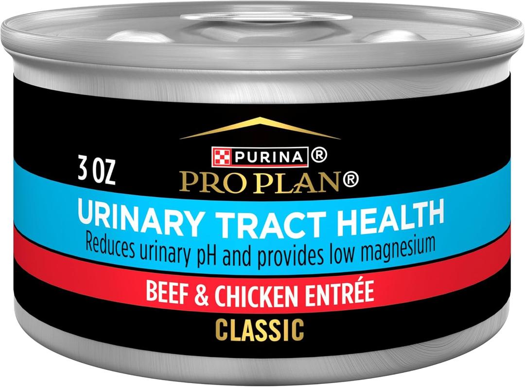 Purina Pro Plan Urinary Tract Health Beef and Chicken Entree Classic Cat Food - (Pack of 24) 3 oz. Pull-Top Cans (EXP 06/01/28)