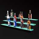 MESAlLUP Acrylic 60 Inch 3 Tier LED Liquor Bottle Display Shelf, Lighted Bar Shelves with Remote Control, Mulit Color Lighting for Home Mini Bars Decor, Restaurants & Party Use