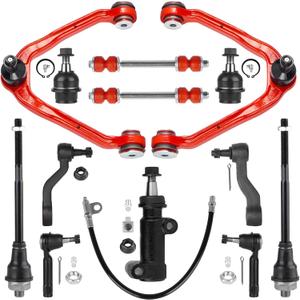 13 PCS Front Upper Control Arm Kit w/Ball Joint with Polyurethane Bushing Suspension Kit for Cadillac Escalade 02-06, for Avalanche 1500 02-06/Silverado 1500 99-06/Suburban 1500 00-06/Tahoe 00-06, 4WD