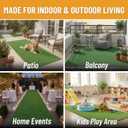 Ottomanson Artificial Grass Turf 22" x 20' Indoor Outdoor Faux Grass Rug with Drainage Holes, Customizable with Extra Long Size Options, Perfect for Patio Lawn Balcony Weddings Photoshoot Backdrop