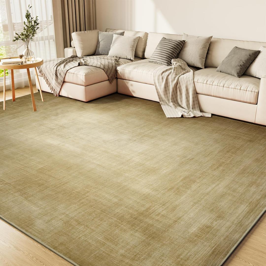 5x7 Area Rugs for Living Room, Machine Washable Non Slip Area Rug Modern Abstract Indoor Rug Carpet Ultra Soft Rugs for Bedroom Dining Room Playroom Bedside Office, Khaki