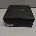 ISNOM Knee High Boots Women Chunky Low Heel Square Toe Elastic Boots Side Zipper Faux Leather Fall Long Tall Boot (7.5, Burgundy-block Heels)