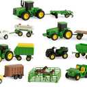 TOMY John Deere Toy Truck & Toy Tractor With Trailers 26-Piece Farm Toy Value Set