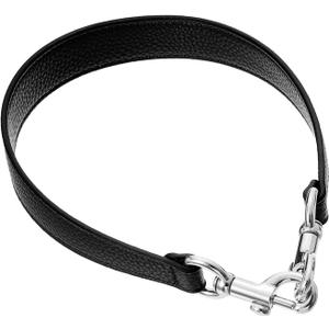 uxcell 19.29 Inch PU Leather Short Bag Strap with Clasp, Purse Handles Handbags Replacement Straps for Clutch Bag Underarm Bags, Black, Silver Buckle