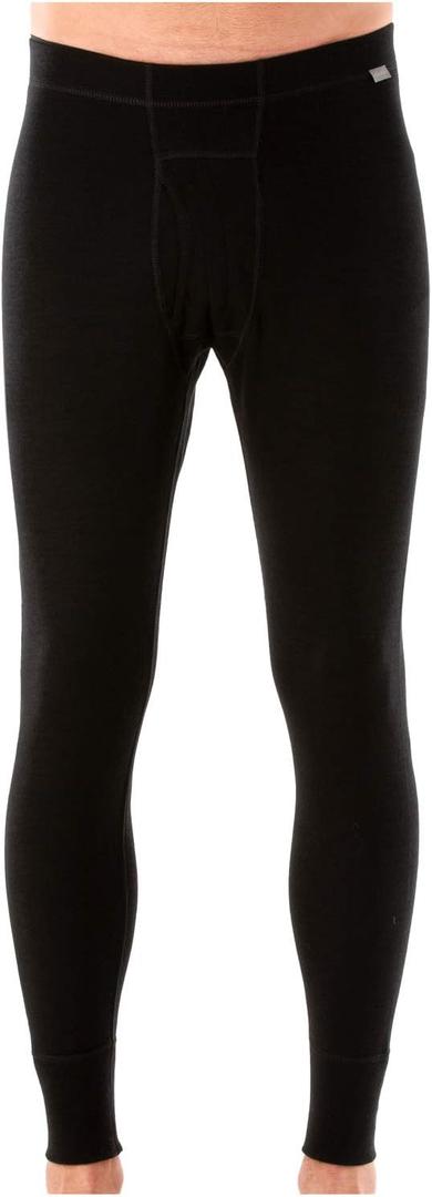 MERIWOOL Mens Base Layer 100% Merino Wool Thermal Pants (Large, Black)