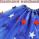Women USA Red White and Blue Star Tutu 4th of July Tutu for Adult Independence Day Costume (Blue, L)
