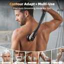 Back Shaver for Men: Long Foldable Handle Electric Back Razor with 6D No-Scratch Shaving - Waterproof Grooming Kit for Body/Beard/Head/Face Hair Removal, Gifts for Husband Dad (Black)