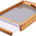 BeeCastle Beehive Screened Bottom Board Dipped in 100% Beeswax,Screened Bottom Board with Solid Wood (8-Frame)
