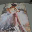 Pink Ballerina Girl Canvas Wall Art Ballet Lover Wall Decor Picture, 16"L x 12"W