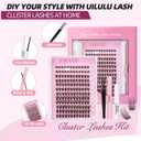 Natural Wispy Lash Clusters Kit 10-18mm Mix D Curl DIY Extension Eye Lashes False Wispy EyeLash Cluster with Bond & Seal, Glue Remover, Tweezers(U14 Lash Kits)