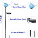 Solar Garden Lights Outdoor Blue Bird Hand-Blown Glass Stake | Hand Blown Glass Bird with Solar light, Weather Resistant, Easy Setup, Ideal for Lawn and Pathway Decor, 2 Pack Blue